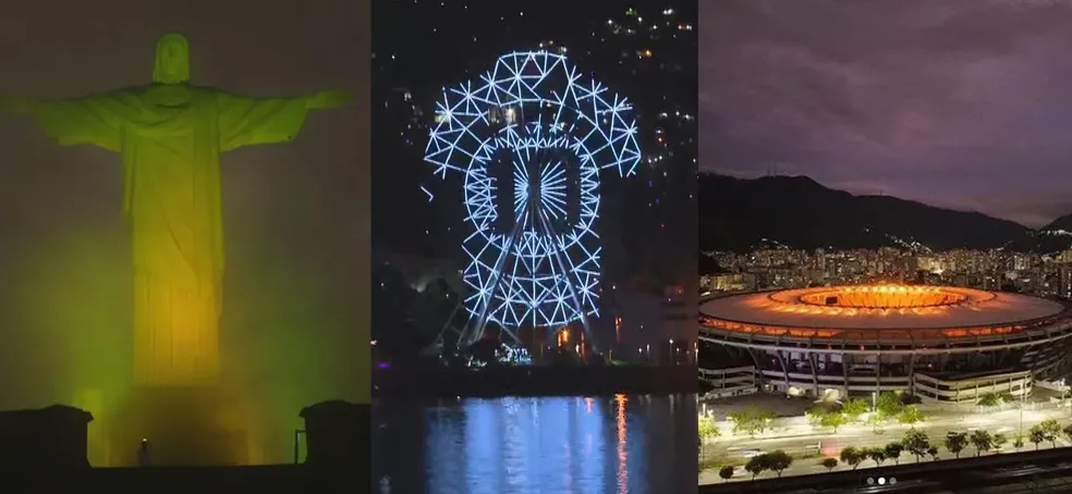 Roda gigante do Rio, Cristo Redentor e Maracanã prestam homenagens ao Rei do Futebol