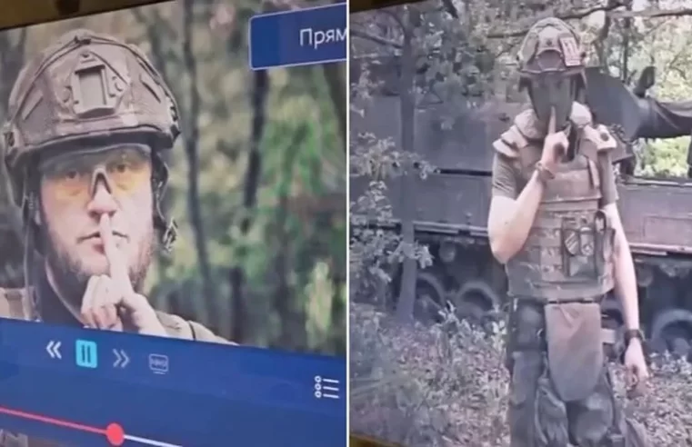 TV russa é hackeada e vídeo mostra soldados ucranianos fazendo sinal de silêncio 