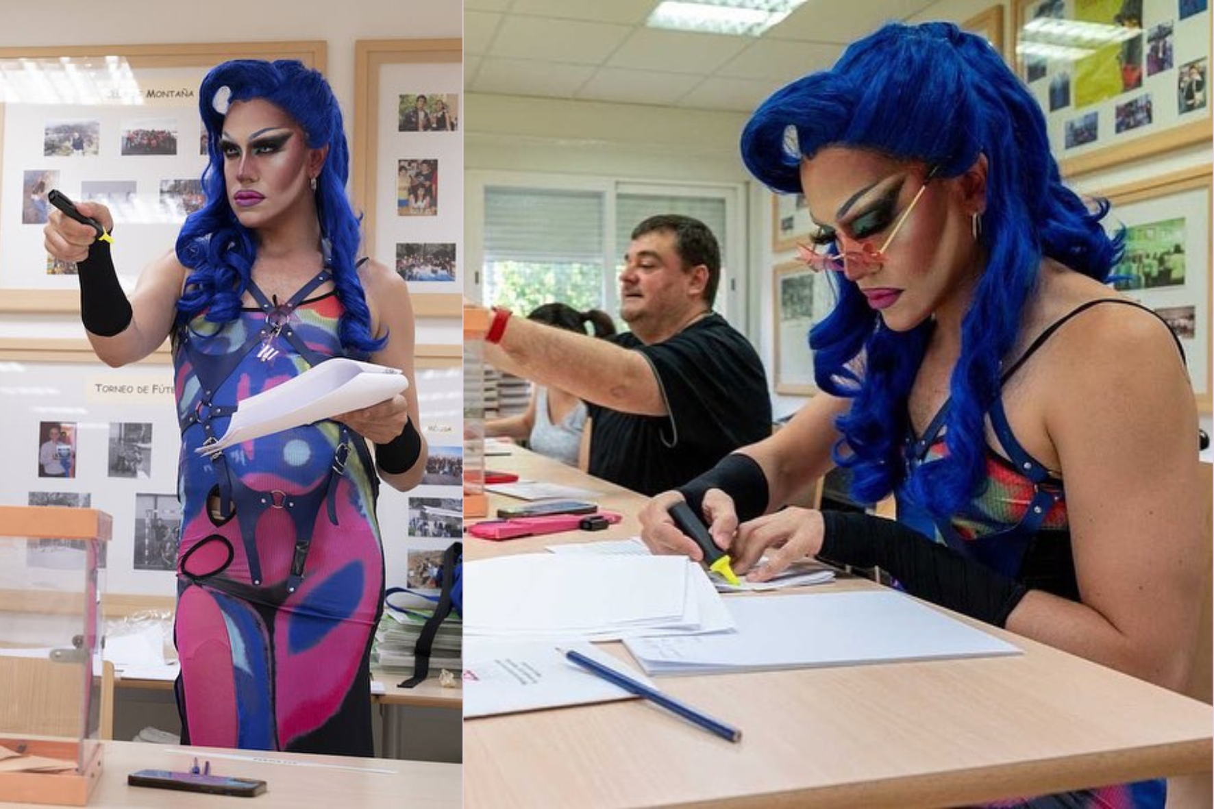Participante de ‘Drag Race’ viraliza ao ser mesária na Espanha