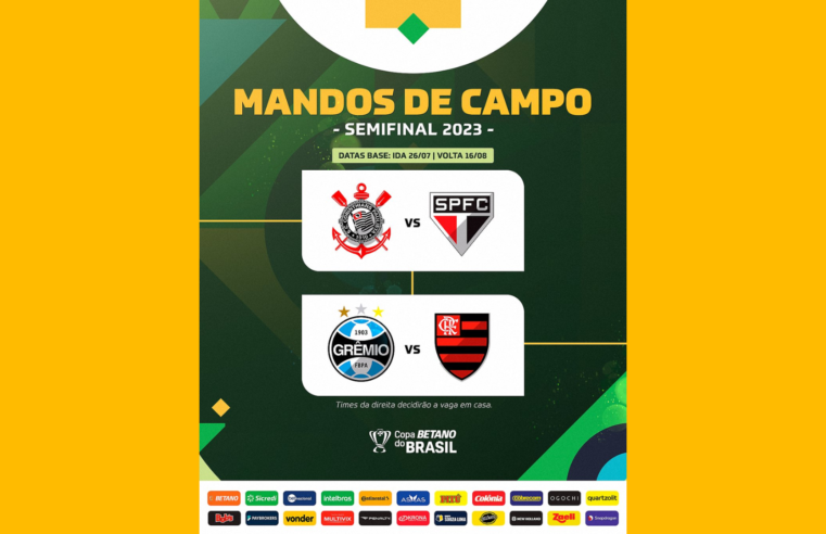 #CopadoBrasil: mandantes são definidos para as semifinais e Flamengo decide contra o Grêmio em casa