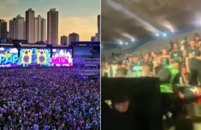 Rampa desaba e deixa mais de 10 feridos em show de rap, em Goiânia