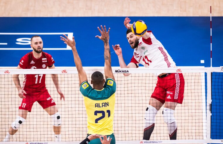 #VNL: Brasil é eliminado por 3 sets a 0 para a Polônia, que enfrentará o Japão na semifinal