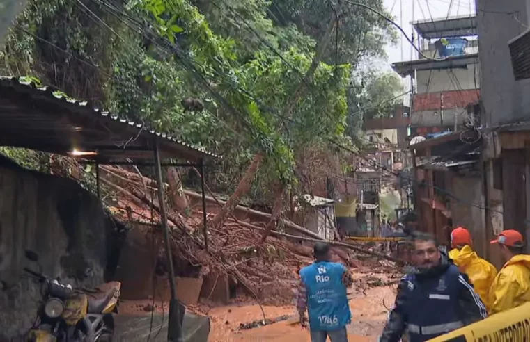 Chuvas no Rio causam deslizamentos na Rocinha e na Formiga