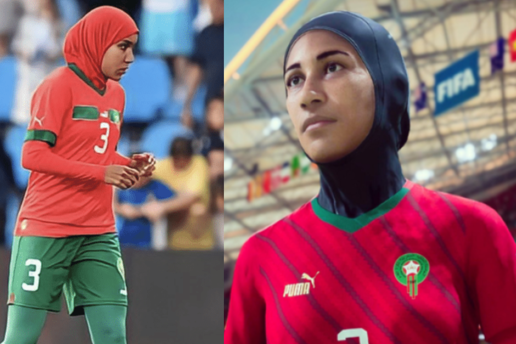 Fifa 23 adiciona hijab utilizado pela marroquina Nouhaila Benzina ao jogo