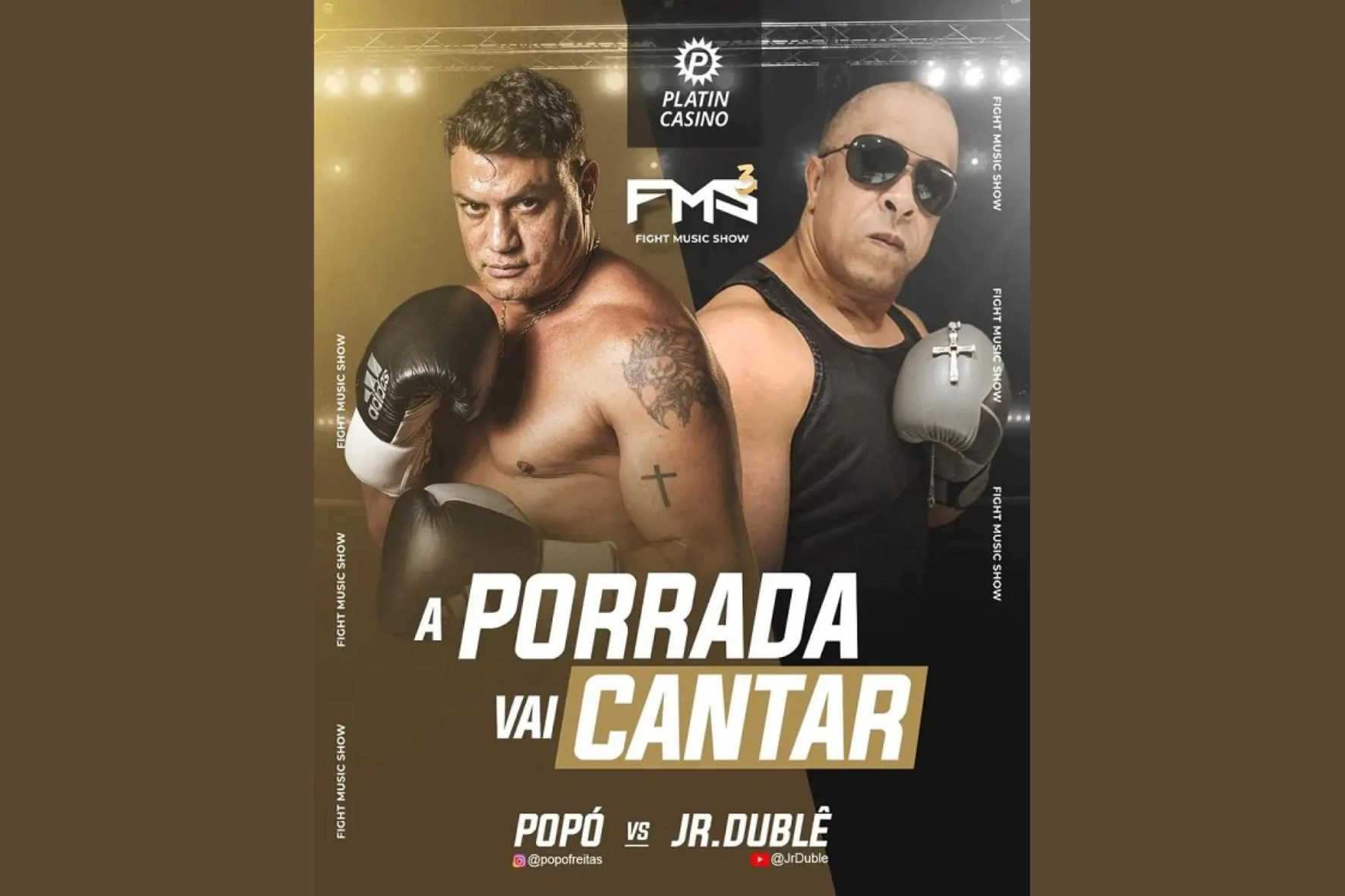 Popó lutará contra sósia de Vin Diesel, Júnior Dublê, neste sábado