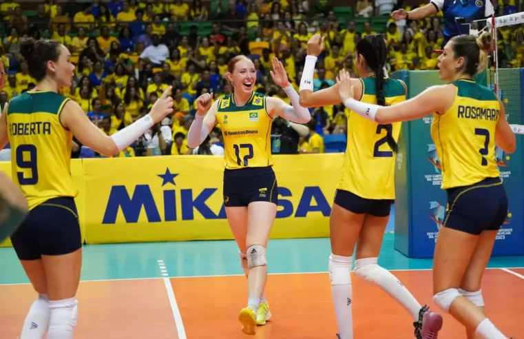 Seleção de vôlei feminina vence o Peru e é campeã do sul-americano