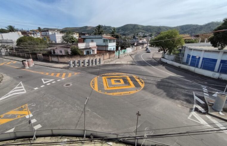 Rotatória é implantada no bairro de Paciência, na Zona Oeste da cidade