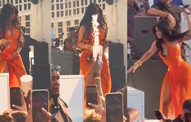 Cardi B arremessa microfone em fã que jogou bebida durante seu show