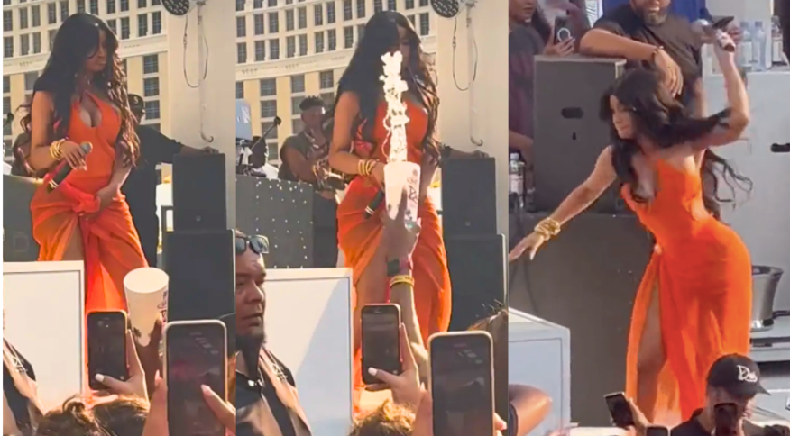 Cardi B arremessa microfone em fã que jogou bebida durante seu show