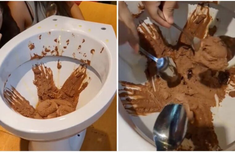 Restaurante serve sorvete de chocolate em vaso sanitário para simular fezes