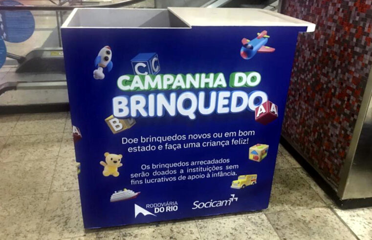 Ação na rodoviária do Rio visa beneficiar crianças carentes com brinquedo