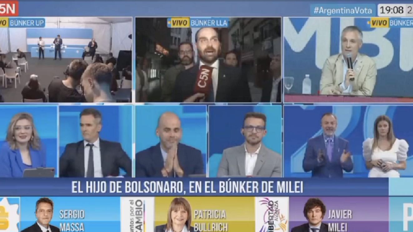 Eduardo Bolsonaro é cortado de TV Argentina após defender armas para a população