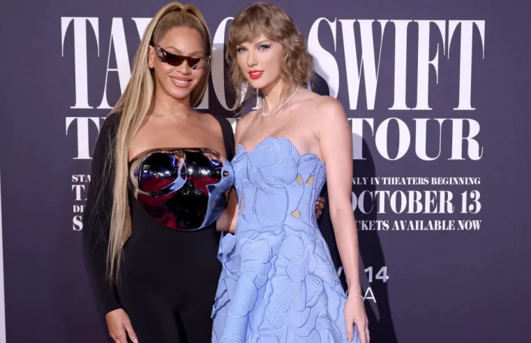 Beyoncé prestigia Taylor Swift em pré-estreia do filme ‘The Eras Tour’