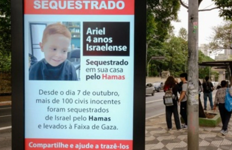 Campanha da StandWithUs Brasil cria alerta sobre reféns sequestrados pelo Hamas