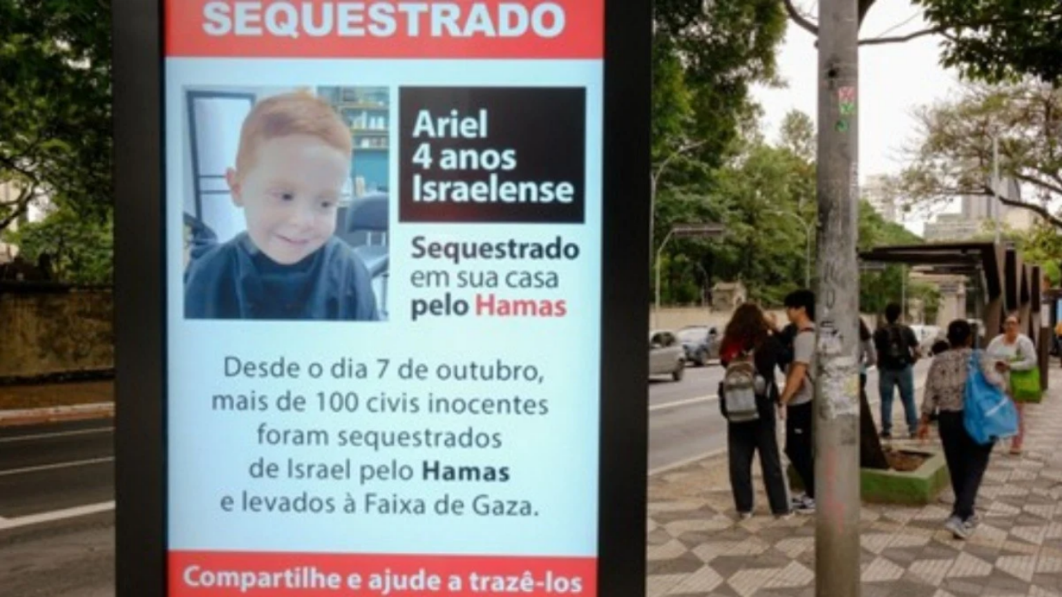 Campanha da StandWithUs Brasil cria alerta sobre reféns sequestrados pelo Hamas