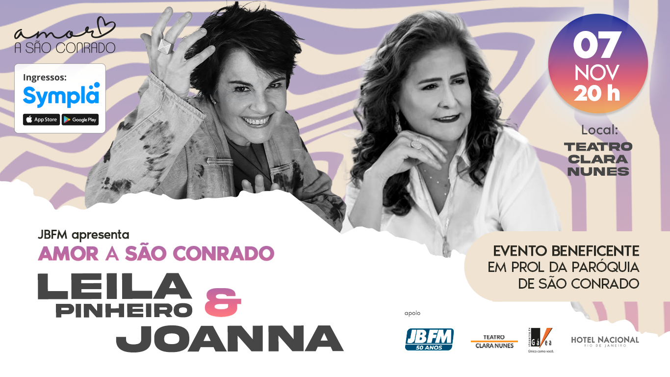 Teatro Clara Nunes recebe projeto ‘Amor a São Conrado’. No palco, Leila Pinheiro e Joanna