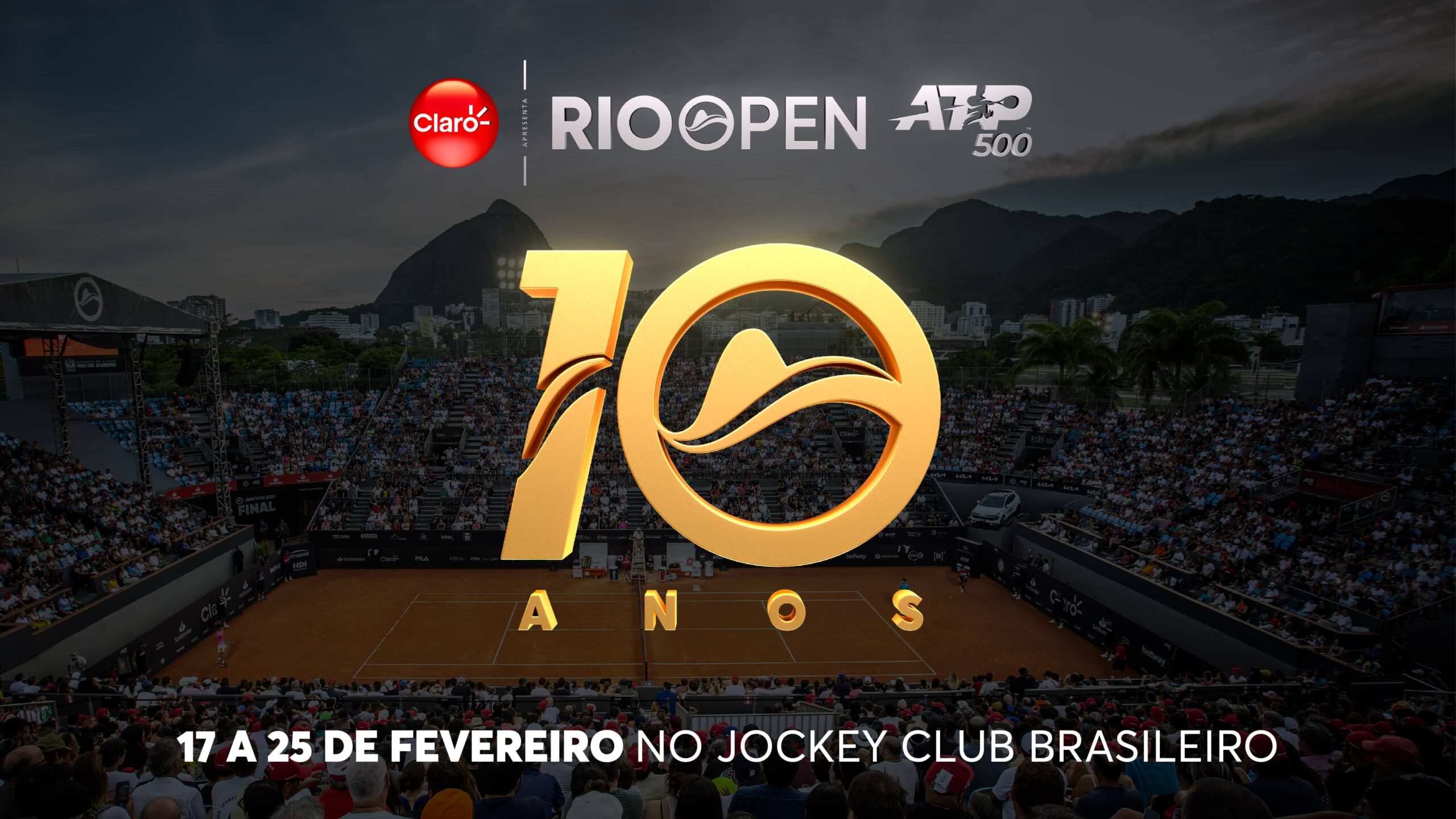 Começa hoje, às 12h, a pré-venda do Rio Open 2024, edição de 10 anos 