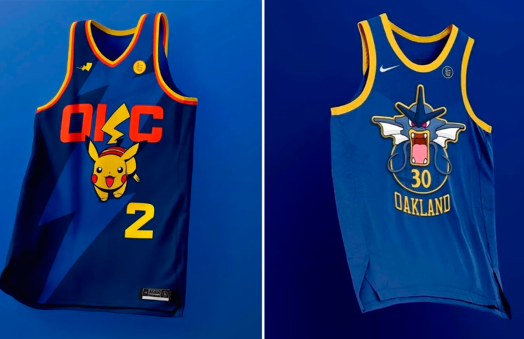 Designer recria camisas de times na NBA inspiradas em personagens de Pokémon 