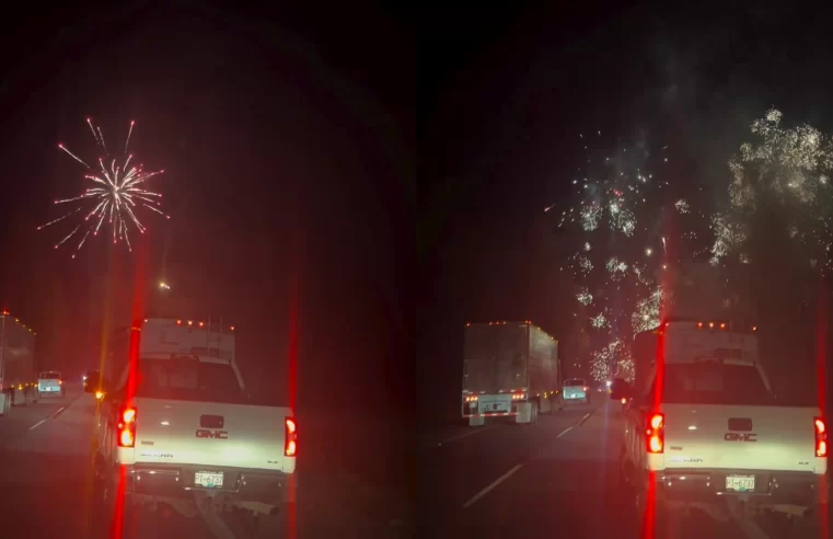 Acidente no Canadá provoca show de fogos de artifício em rodovia