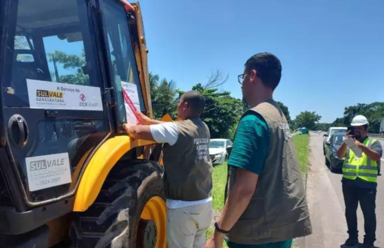 Secretaria de Meio Ambiente de Itaguaí interdita obra na Rodovia Rio-Santos