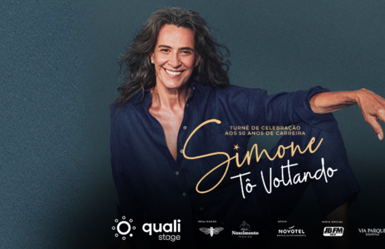 Simone traz turnê ‘Tô voltando’ para o Qualistage, na Barra da Tijuca, neste sábado