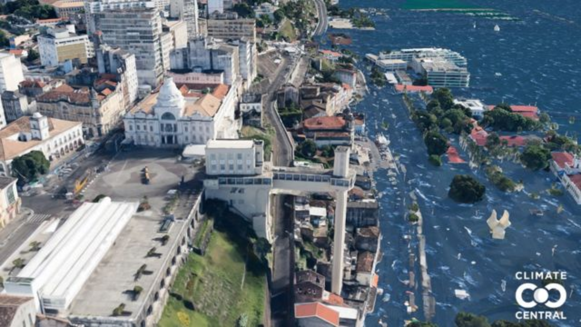 Investigação climática mostra o depois de cidades pós aumento do nível do mar