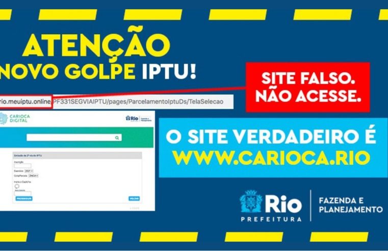 Prefeitura do Rio alerta sobre falso site de emissão de boletos do IPTU