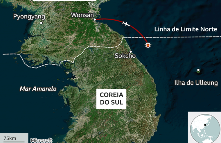 Coreia do Sul pede que população se afaste de região costeira após disparos da Coreia do Norte