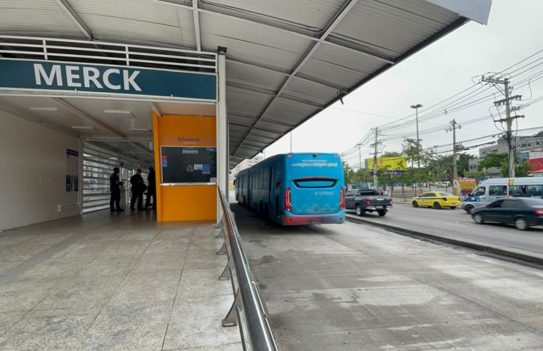 Estação de BRT Merck está fechada temporariamente nesta tarde de quinta-feira