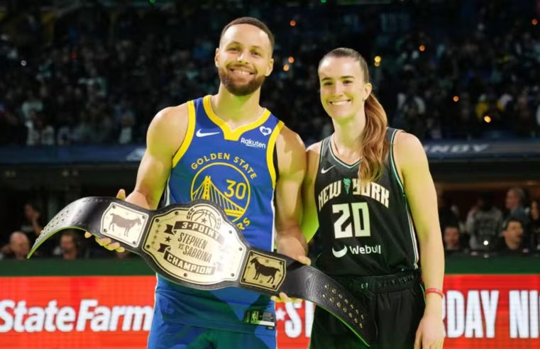 Stephen Curry vence Sabrina Ionescu no desafio de 3 pontos do All-Star Game 2024