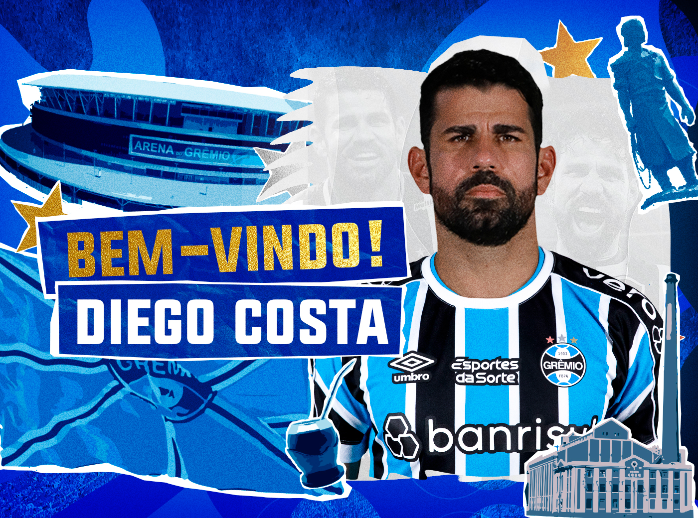 Diego Costa é anunciado no Grêmio com chance de protagonismo após passagem pelo Botafogo