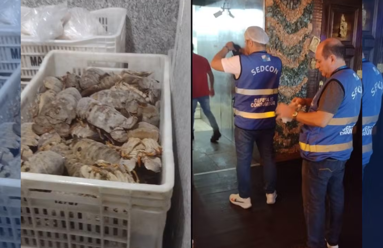 Sedcon apreende 180 kg de carnes e frutos do mar no restaurante Marius Degustare, no Leme