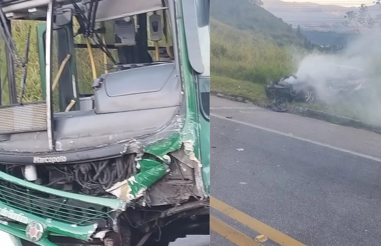 Acidente entre carro e ônibus na Rio-Santos deixa três feridos nesta quarta (24)