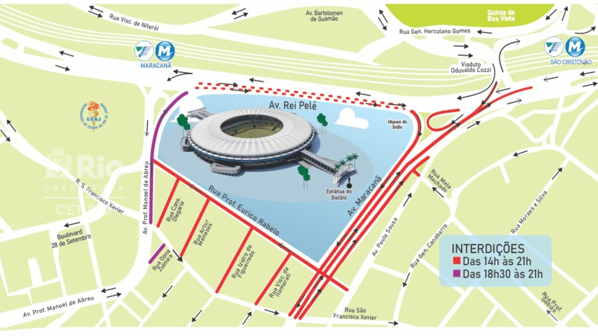 CET-RIO organiza esquema de trânsito para jogo do Flamengo no Maracanã