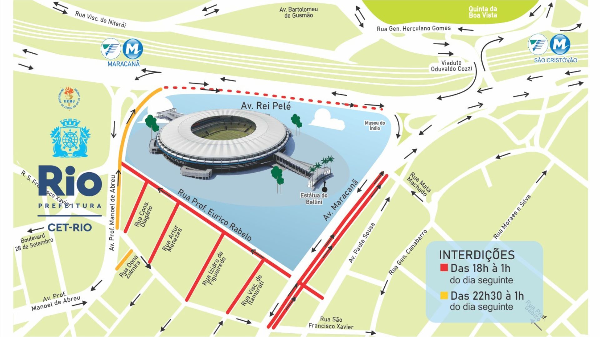 CET-RIO promove esquema de trânsito para jogo do Fluminense no Maracanã