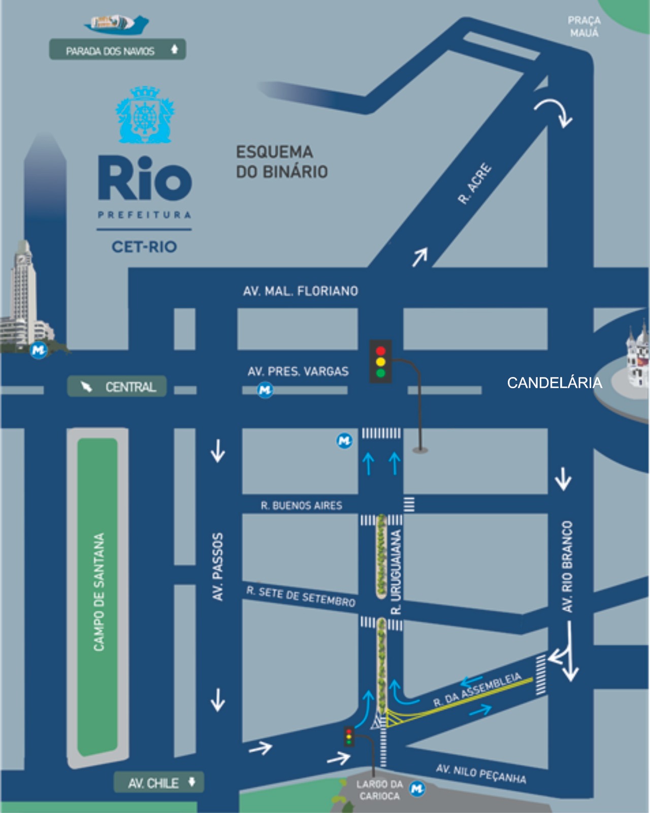 Prefeitura do Rio implementa alterações viárias na região central para melhorar fluxo de veículos