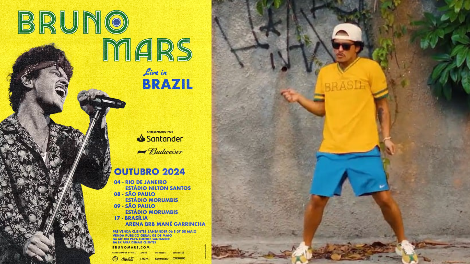 ‘The Return of Bruninho’: Bruno Mars anuncia passagem pelo Brasil ainda neste ano