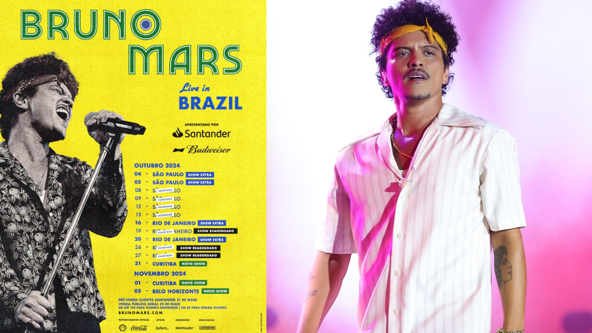 Ele vai voltar! Shows de Bruno Mars são reagendados no Rio e datas para novas cidades são anunciadas