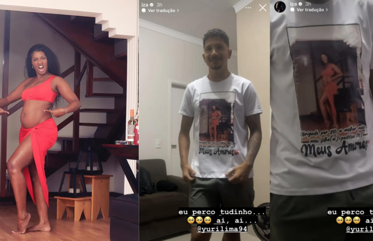 Yuri Lima veste camisa em homenagem à Iza e cantora compartilha momento com seguidores