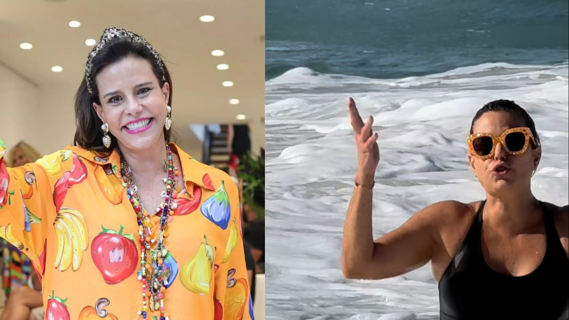 Narcisa Tamborindeguy irrita internautas ao fazer pedido de doações para o RS em mergulho no mar de Copacabana