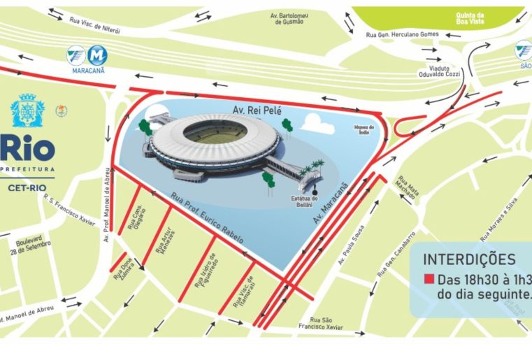 CET-RIO monta esquema de trânsito para confronto entre Flamengo e Bolívar no Maracanã