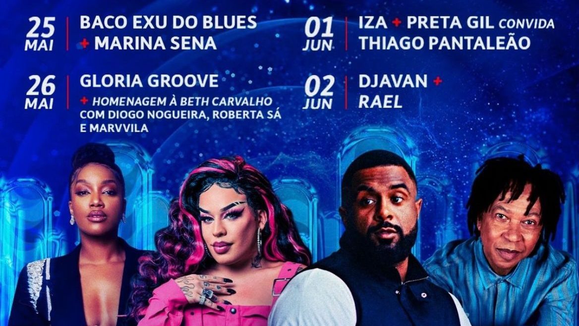 Djavan, IZA, Rael, Preta Gil e Tiago Pantaleão fazem show de graça na Praia de Copacabana neste fim de semana