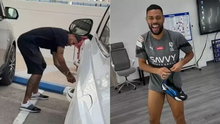 Neymar ‘fura’ pneus do carro de colega de time em ‘vingança’ por brincadeira