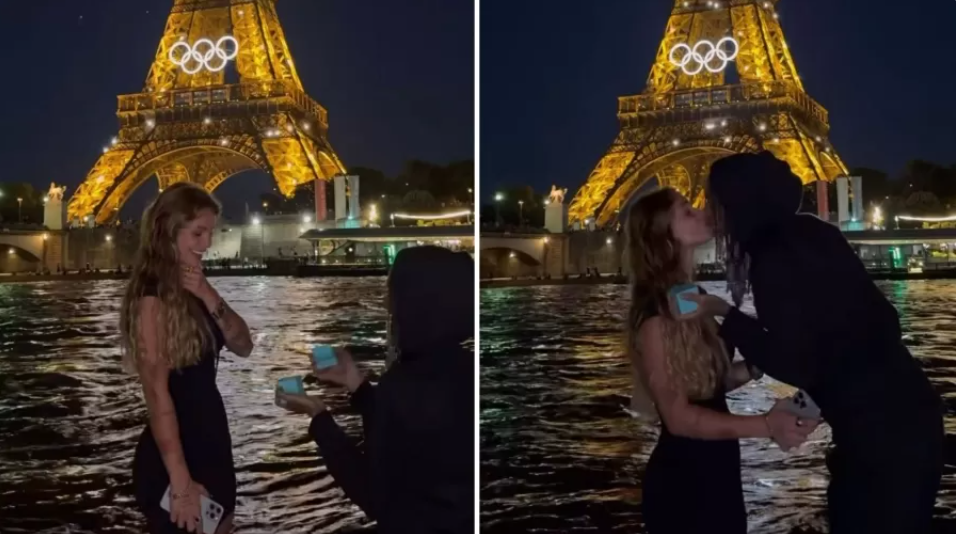 Oruam surpreende namorada em Paris e a pede em casamento em frente a Torre Eiffel