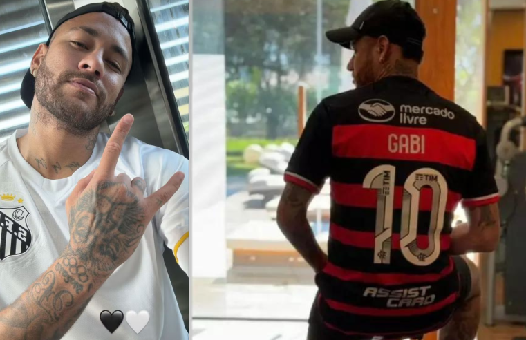 Neymar surge vestindo camisa do Santos poucas horas após publicação com camisa rubro-negra