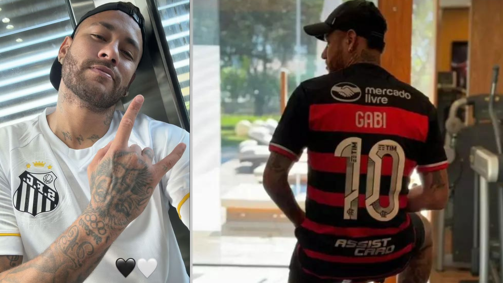 Neymar surge vestindo camisa do Santos poucas horas após publicação com camisa rubro-negra