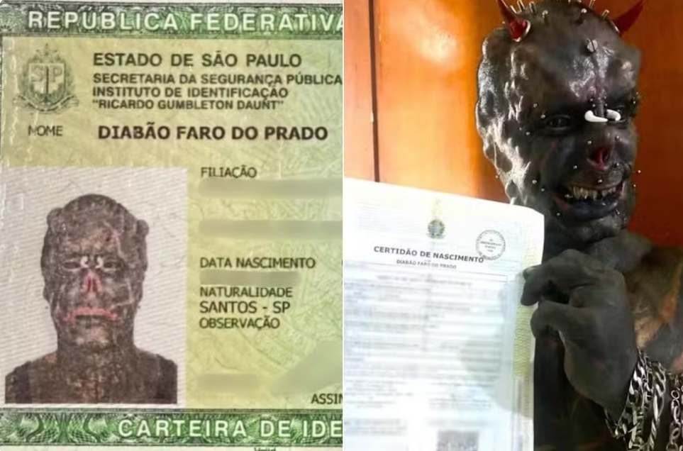 Tatuador com recorde no Guinness, consegue legalmente mudar nome para Diabão