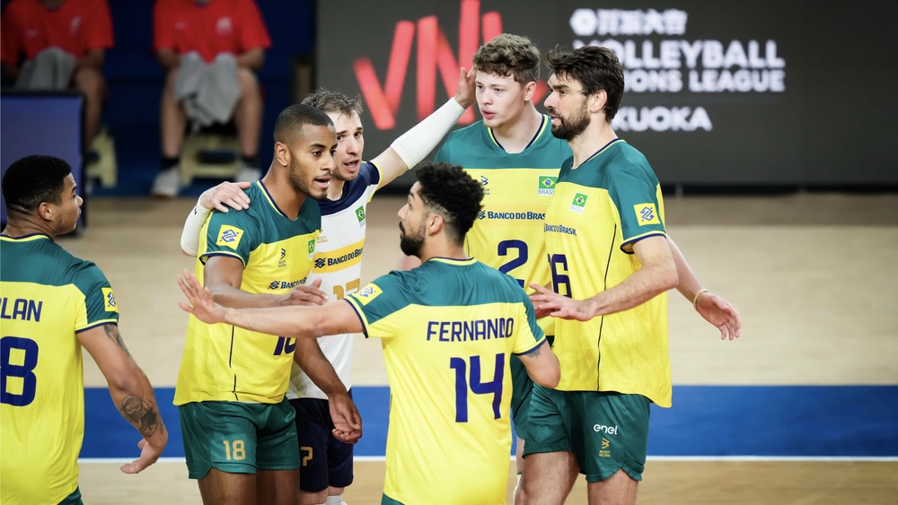 Sem Bruninho e com grande atuação de Lukas Bergmann, Brasil vence Alemanha por 3 sets a 0 na Liga das Nações