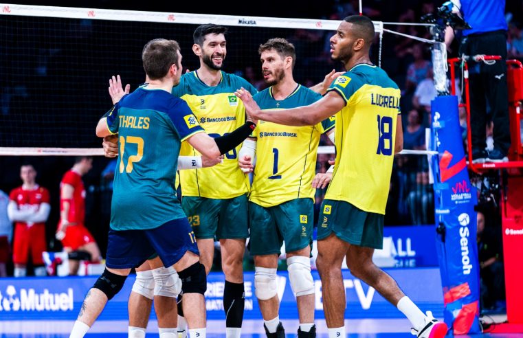 Brasil vence Holanda de virada por 3 sets a 1 na Liga das Nações masculina de vôlei