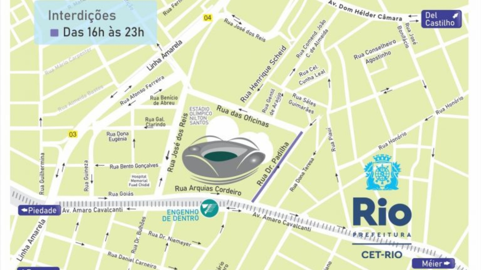 CET-Rio implementa esquema de trânsito para jogo do Botafogo, no Nilton Santos